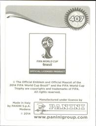 2014 Panini FIFA World Cup Brazil Stickers #407 Andy Najar Back