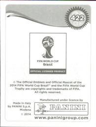 2014 Panini FIFA World Cup Brazil Stickers #422 Fernando Gago Back