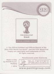2014 Panini FIFA World Cup Brazil Stickers #232 Cheick Tiote Back