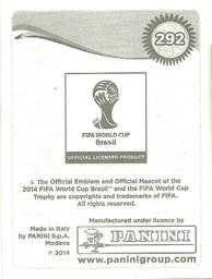 2014 Panini FIFA World Cup Brazil Stickers #292 Michael Barrantes Back