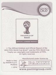 2014 Panini FIFA World Cup Brazil Stickers #297 Alvaro Saborio Back