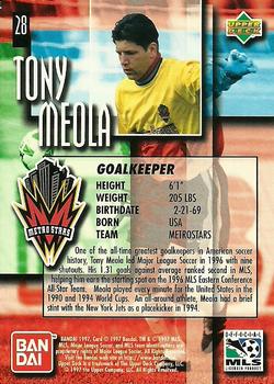 1997 Upper Deck MLS #28 Tony Meola Back