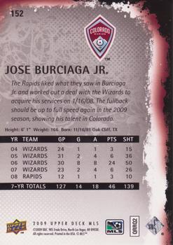 2009 Upper Deck MLS #152 Jose Burciaga Jr. Back