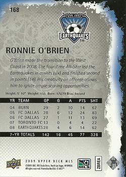 2009 Upper Deck MLS #168 Ronnie O'Brien Back