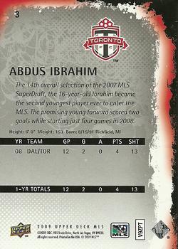 2009 Upper Deck MLS #3 Abdus Ibrahim Back