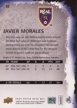 2009 Upper Deck MLS #92 Javier Morales Back