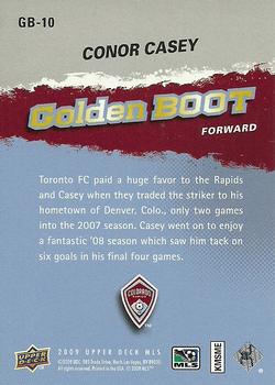 2009 Upper Deck MLS - Golden Boot #GB-10 Conor Casey Back