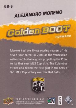 2009 Upper Deck MLS - Golden Boot #GB-9 Alejandro Moreno Back