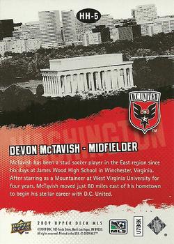 2009 Upper Deck MLS - Hometown Heroes #HH-5 Devon McTavish Back