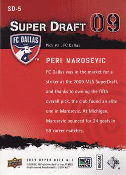 2009 Upper Deck MLS - Super Draft #SD-5 Peri Marosevic Back