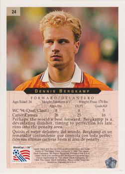 1994 Upper Deck Minute Maid World Cup #24 Dennis Bergkamp Back