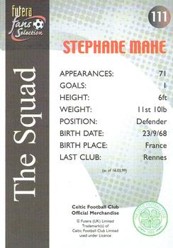 2000 Futera Fans Selection Celtic - Foil #111 Stephane Mahe Back