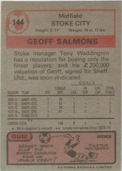 1975-76 Topps #144 Geoff Salmons Back