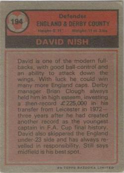 1975-76 Topps #194 David Nish Back