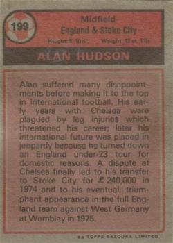 1975-76 Topps #199 Alan Hudson Back