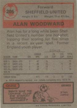 1975-76 Topps #205 Alan Woodward Back