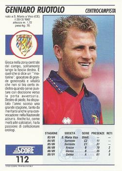 1992 Score Italian League #112 Gennaro Ruotolo Back