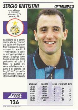 1992 Score Italian League #126 Sergio Battistini Back