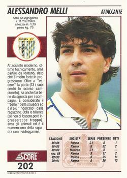 1992 Score Italian League #202 Alessandro Melli Back