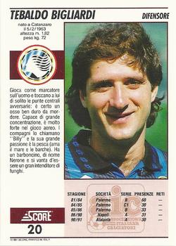 1992 Score Italian League #20 Tebaldo Bigliardi Back