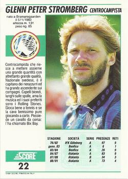 1992 Score Italian League #22 Glenn Peter Stromberg Back