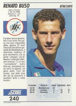 1992 Score Italian League #240 Renato Buso Back