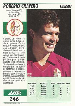 1992 Score Italian League #246 Roberto Cravero Back