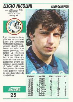 1992 Score Italian League #25 Eligio Nicolini Back