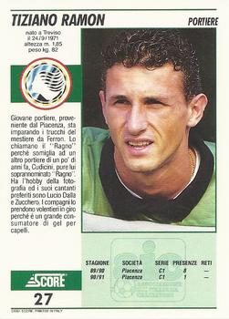 1992 Score Italian League #27 Tiziano Ramon Back