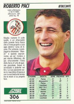 1992 Score Italian League #306 Roberto Paci Back