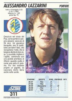 1992 Score Italian League #311 Alessandro Lazzarini Back