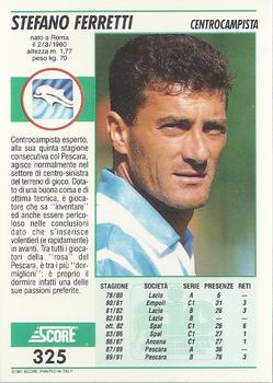 1992 Score Italian League #325 Stefano Ferretti Back