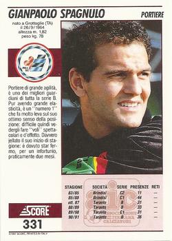 1992 Score Italian League #331 Gianpaolo Spagnulo Back