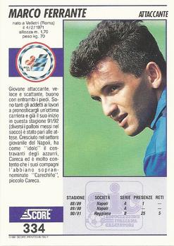 1992 Score Italian League #334 Marco Ferrante Back