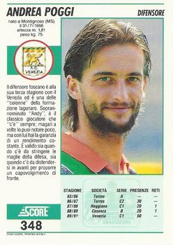1992 Score Italian League #348 Andrea Poggi Back