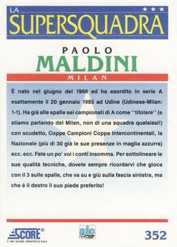 1992 Score Italian League #352 Paolo Maldini Back
