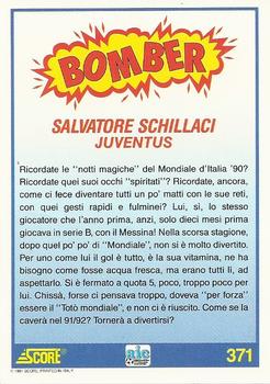 1992 Score Italian League #371 Salvatore Schillaci Back
