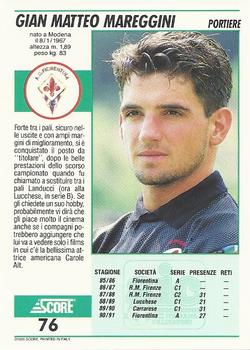 1992 Score Italian League #76 Gian Matteo Mareggini Back