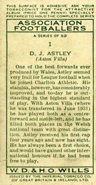 1935-36 Wills's Association Footballers #1 Dai Astley  Back