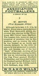 1935-36 Wills's Association Footballers #5 Walter Boyes  Back