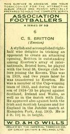 1935-36 Wills's Association Footballers #6 Cliff Britton  Back
