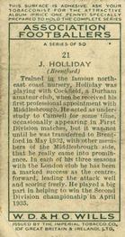1935-36 Wills's Association Footballers #21 John Holliday Back