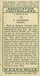 1935-36 Wills's Association Footballers #23 John Jackson  Back