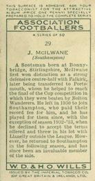 1935-36 Wills's Association Footballers #29 Johnny McIlwane  Back