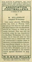 1935-36 Wills's Association Footballers #31 Walter Millership  Back
