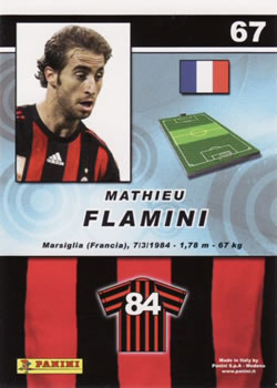 2008-09 Panini Real Action #67 Mathieu Flamini Back