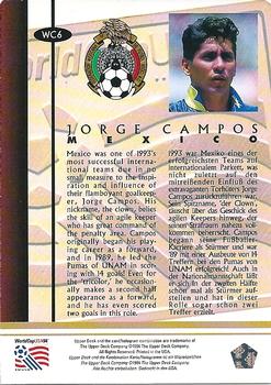 1994 Upper Deck World Cup Contenders English/German - Player of the Year #WC6 Jorge Campos Back