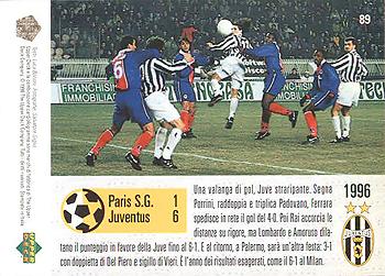 1998 Upper Deck Juventus FC #89 Supercoppa Europea 97 Back