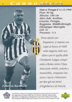 1998 Upper Deck Juventus FC #1 Fabrizio Ravanelli Back