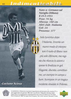 1998 Upper Deck Juventus FC #43 Gaetano Scirea Back